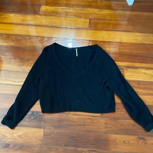 Free People Black knit sweater